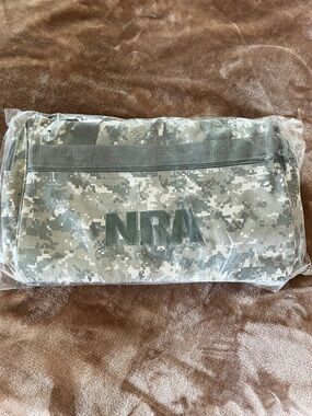 NRA Brand New Camouflage Duffel Bag - Gray Camo Travel